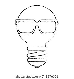 bulb light with sunglasses