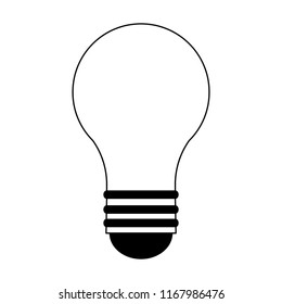 Bulb light symbol in black and white