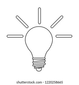 Bulb light symbol black and white