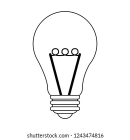 Bulb light symbol black and white