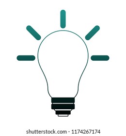 Bulb light symbol blue lines