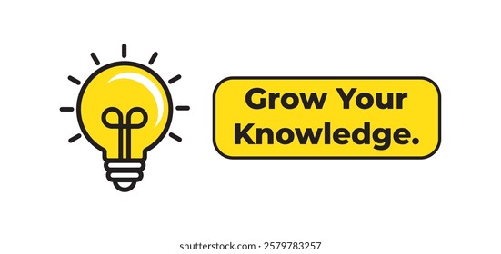 "Bulb Light" Symbol, Icon Set - "Bulb Light" with motivational text. Electric lamp, light, innovation, solution, creative thinking, electricity. Outline, flat, and colored style. Flat design.