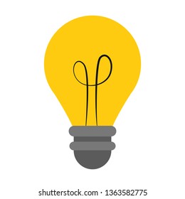 Bulb light symbol isolated