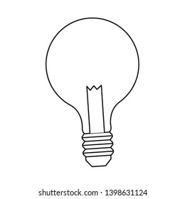 Bulb light symbol isolated in black and white