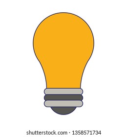 Bulb light symbol isolated blue lines