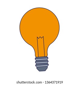 Bulb light symbol isolated blue lines