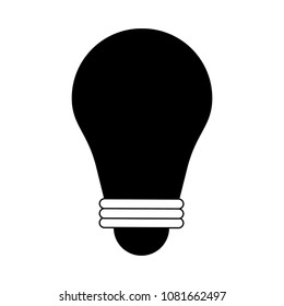 Bulb light symbol on black and white colors