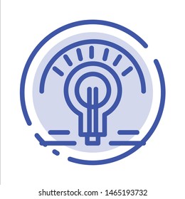 Bulb, Light, Light Bulb, Tips Blue Dotted Line Line Icon. Vector Icon Template background