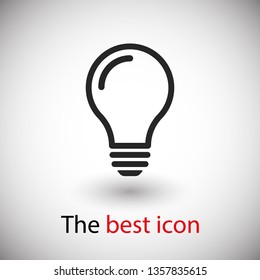 Bulb light vector icon. Lighting Electric lamp. Electricity, shine. Light Bulb icon vector, isolated on background. Bulb light icon - Idea sign, solution. Bulb light symbol Energy 