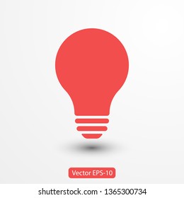 Bulb light vector icon. Lighting Electric lamp. Electricity, shine. Light Bulb icon vector, isolated on background. Bulb light icon - Idea sign, solution. Bulb light symbol Energy 