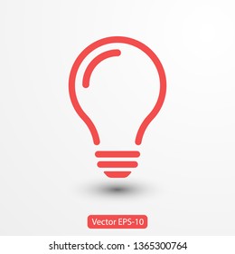 Bulb light vector icon. Lighting Electric lamp. Electricity, shine. Light Bulb icon vector, isolated on background. Bulb light icon - Idea sign, solution. Bulb light symbol Energy 