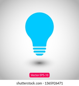 Bulb light vector icon. Lighting Electric lamp. Electricity, shine. Light Bulb icon vector, isolated on background. Bulb light icon - Idea sign, solution. Bulb light symbol Energy 