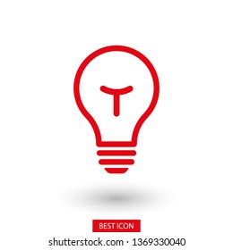 Bulb light vector icon. Lighting Electric lamp. Electricity, shine. Light Bulb icon vector, isolated on background. Bulb light icon - Idea sign, solution. Bulb light symbol Energy 