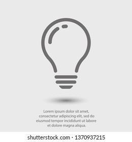 Bulb light vector icon. Lighting Electric lamp. Electricity, shine. Light Bulb icon vector, isolated on background. Bulb light icon - Idea sign, solution. Bulb light symbol Energy 