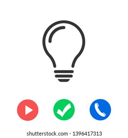 Bulb light vector icon. Lighting Electric lamp. Electricity, shine. Light Bulb icon vector, isolated on background. Bulb light icon - Idea sign, solution. Bulb light symbol Energy 