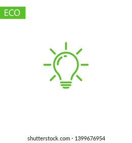 Bulb light vector icon. Lighting Electric lamp. Electricity, shine. Light Bulb icon vector, isolated on background. Bulb light icon - Idea sign, solution. Bulb light symbol Energy 