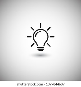 Bulb light vector icon. Lighting Electric lamp. Electricity, shine. Light Bulb icon vector, isolated on background. Bulb light icon - Idea sign, solution. Bulb light symbol Energy 