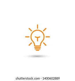 Bulb light vector icon. Lighting Electric lamp. Electricity, shine. Light Bulb icon vector, isolated on background. 
