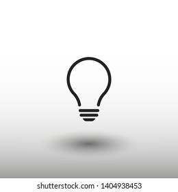 Bulb light vector icon. Lighting Electric lamp. Electricity, shine. Light Bulb icon vector, isolated on background. Bulb light icon - Idea sign, solution. Bulb light symbol Energy 