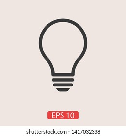 Bulb light vector icon. Lighting Electric lamp. Electricity, shine. Light Bulb icon vector, isolated on background. Bulb light icon - Idea sign, solution. Bulb light symbol Energy 