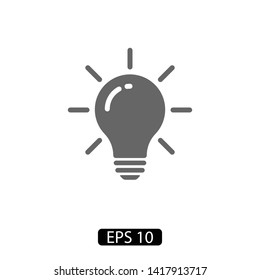 Bulb light vector icon. Lighting Electric lamp. Electricity, shine. Light Bulb icon vector, isolated on background. Bulb light icon - Idea sign, solution. Bulb light symbol Energy 