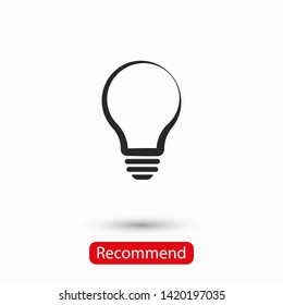 Bulb light vector icon. Lighting Electric lamp. Electricity, shine. Light Bulb icon vector, isolated on background. Bulb light icon - Idea sign, solution. Bulb light symbol Energy 