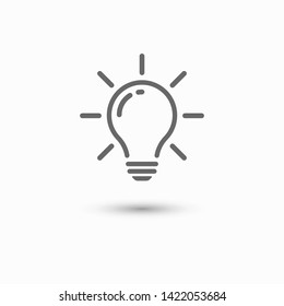 Bulb light vector icon. Lighting Electric lamp. Electricity, shine. Light Bulb icon vector, isolated on background. Bulb light icon - Idea sign, solution. Bulb light symbol Energy 