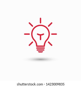 Bulb light vector icon. Lighting Electric lamp. Electricity, shine. Light Bulb icon vector, isolated on background. Bulb light icon - Idea sign, solution. Bulb light symbol Energy 