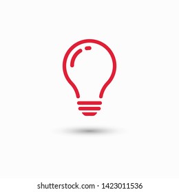 Bulb light vector icon. Lighting Electric lamp. Electricity, shine. Light Bulb icon vector, isolated on background. Bulb light icon - Idea sign, solution. Bulb light symbol Energy 