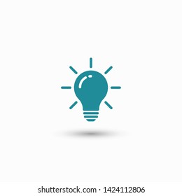 Bulb light vector icon. Lighting Electric lamp. Electricity, shine. Light Bulb icon vector, isolated on background. Bulb light icon - Idea sign, solution. Bulb light symbol Energy 