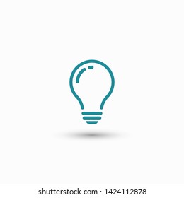 Bulb light vector icon. Lighting Electric lamp. Electricity, shine. Light Bulb icon vector, isolated on background. Bulb light icon - Idea sign, solution. Bulb light symbol Energy 