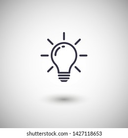 Bulb light vector icon. Lighting Electric lamp. Electricity, shine. Light Bulb icon vector, isolated on background. Bulb light icon - Idea sign, solution. Bulb light symbol Energy