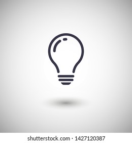 Bulb light vector icon. Lighting Electric lamp. Electricity, shine. Light Bulb icon vector, isolated on background. Bulb light icon - Idea sign, solution. Bulb light symbol Energy