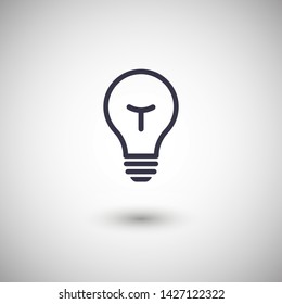 Bulb light vector icon. Lighting Electric lamp. Electricity, shine. Light Bulb icon vector, isolated on background. Bulb light icon - Idea sign, solution. Bulb light symbol Energy