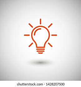 Bulb light vector icon. Lighting Electric lamp. Electricity, shine. Light Bulb icon vector, isolated on background. Bulb light icon - Idea sign, solution. Bulb light symbol Energy