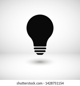 Bulb light vector icon. Lighting Electric lamp. Electricity, shine. Light Bulb icon vector, isolated on background. Bulb light icon - Idea sign, solution. Bulb light symbol Energy