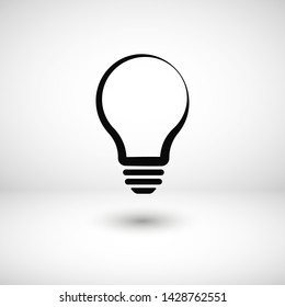 Bulb light vector icon. Lighting Electric lamp. Electricity, shine. Light Bulb icon vector, isolated on background. Bulb light icon - Idea sign, solution. Bulb light symbol Energy