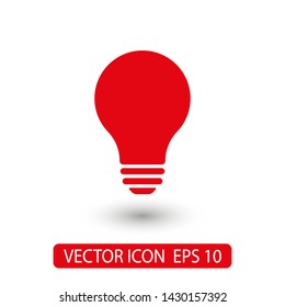 Bulb light vector icon. Lighting Electric lamp. Electricity, shine. Light Bulb icon vector, isolated on background. Bulb light icon - Idea sign, solution. Bulb light symbol Energy