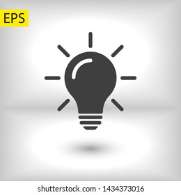 Bulb light vector icon. Lighting Electric lamp. Electricity, shine. Light Bulb icon vector, isolated on background. Bulb light icon - Idea sign, solution. Bulb light symbol Energy