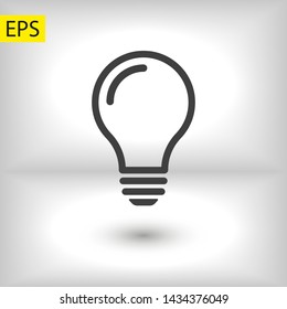 Bulb light vector icon. Lighting Electric lamp. Electricity, shine. Light Bulb icon vector, isolated on background. Bulb light icon - Idea sign, solution. Bulb light symbol Energy