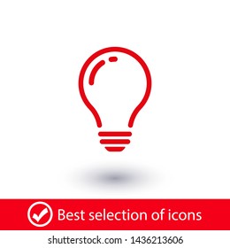 Bulb light vector icon. Lighting Electric lamp. Electricity, shine. Light Bulb icon vector, isolated on background. Bulb light icon - Idea sign, solution. Bulb light symbol Energy