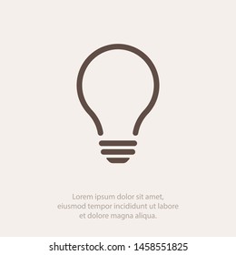 Bulb light vector icon. Lighting Electric lamp. Electricity, shine. Light Bulb icon vector, isolated on background. Bulb light icon - Idea sign, solution. Bulb light symbol Energy