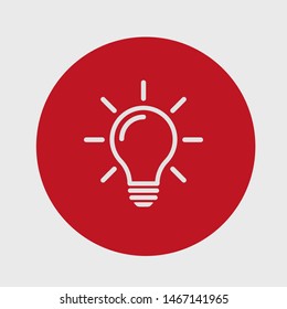 Bulb light vector icon. Lighting Electric lamp. Electricity, shine. Light Bulb icon vector, isolated on background. Bulb light icon - Idea sign, solution. Bulb light symbol Energy