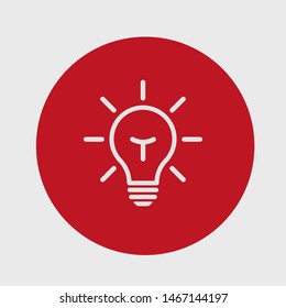 Bulb light vector icon. Lighting Electric lamp. Electricity, shine. Light Bulb icon vector, isolated on background. Bulb light icon - Idea sign, solution. Bulb light symbol Energy