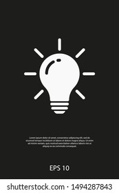 Bulb light vector icon. Lighting Electric lamp. Electricity, shine. Light Bulb icon vector, isolated on background. Bulb light icon - Idea sign, solution. Bulb light symbol Energy