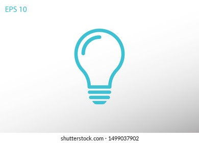 Bulb light vector icon. Lighting Electric lamp. Electricity, shine. Light Bulb icon vector, isolated on background. 