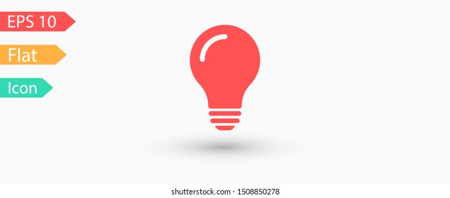 Bulb light vector icon. Lighting Electric lamp. Electricity, shine. Light Bulb icon vector, isolated on background. Bulb light icon - Idea sign, solution. Bulb light symbol Energy