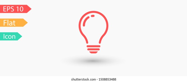 Bulb light vector icon. Lighting Electric lamp. Electricity, shine. Light Bulb icon vector, isolated on background. Bulb light icon - Idea sign, solution. Bulb light symbol Energy