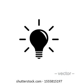 Bulb light vector icon. Lighting Electric lamp illustration symbol. Idea sign or logo.