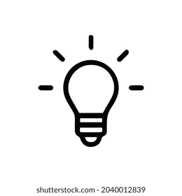 Bulb light vector icon. Lighting Electric lamp. Electricity, shine. Light Bulb icon vector, isolated on background. Bulb light icon - Idea sign, solution. Bulb light symbol Energy